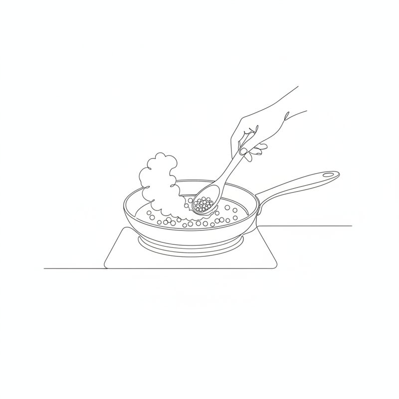 Illustration: rivet rågbröd och socker rostas knaprigt i en stekpanna