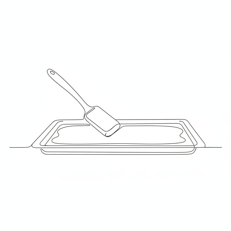 Illustration: sås breds på den gräddade botten och sallad, tomat och färs fördelas ovanpå