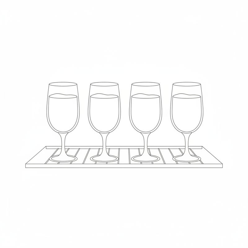 Illustration: fyra fyllda dessertglas står på en hylla i kylskåpet