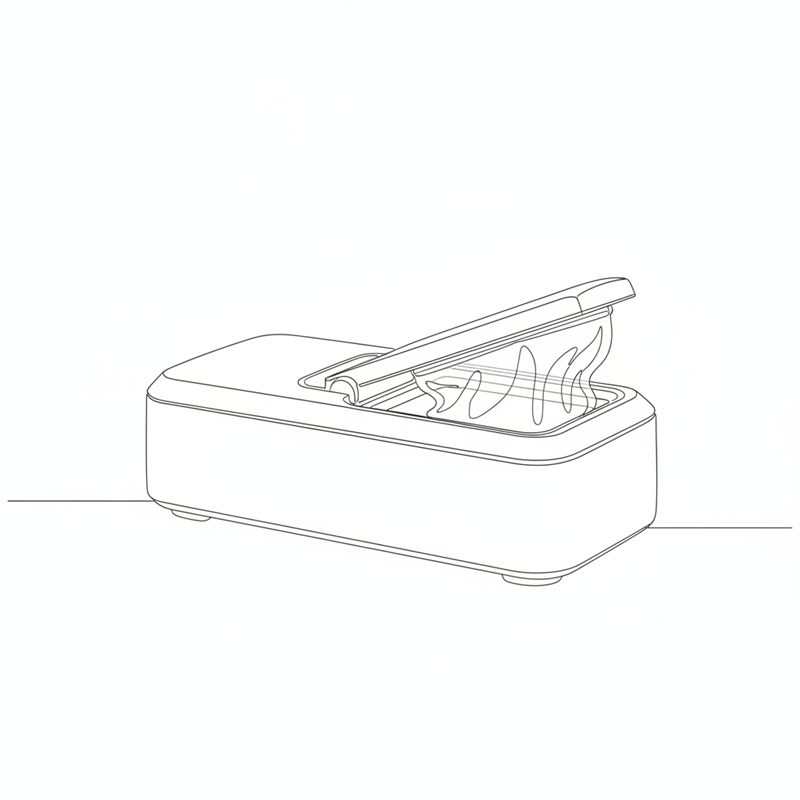 Illustration: en vakuumförpackare på bänken med påsen liggande i maskinen