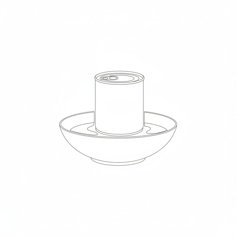 Illustration: en burk står i en skål med varmt vatten