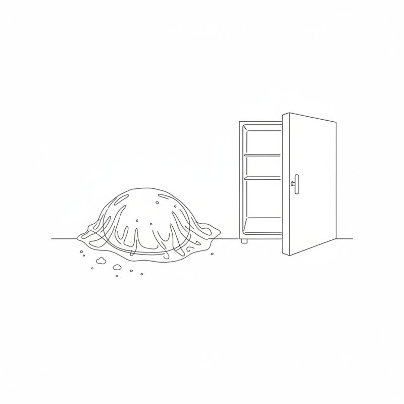 Illustration: degbollen slås in i plastfolie och ställs kallt