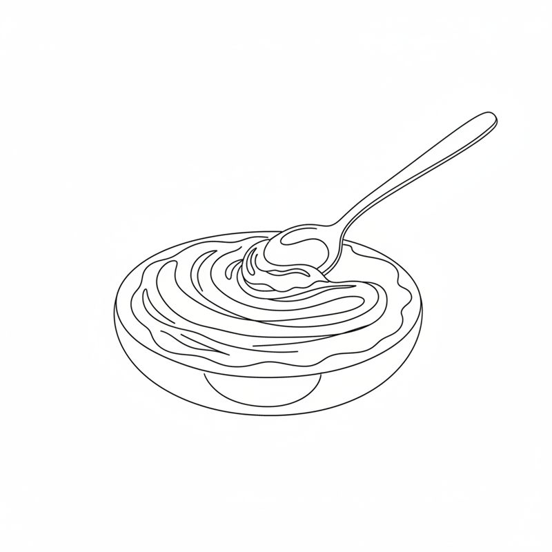 Illustration: dressing bres på den nedre halvan av ett hamburgerbröd