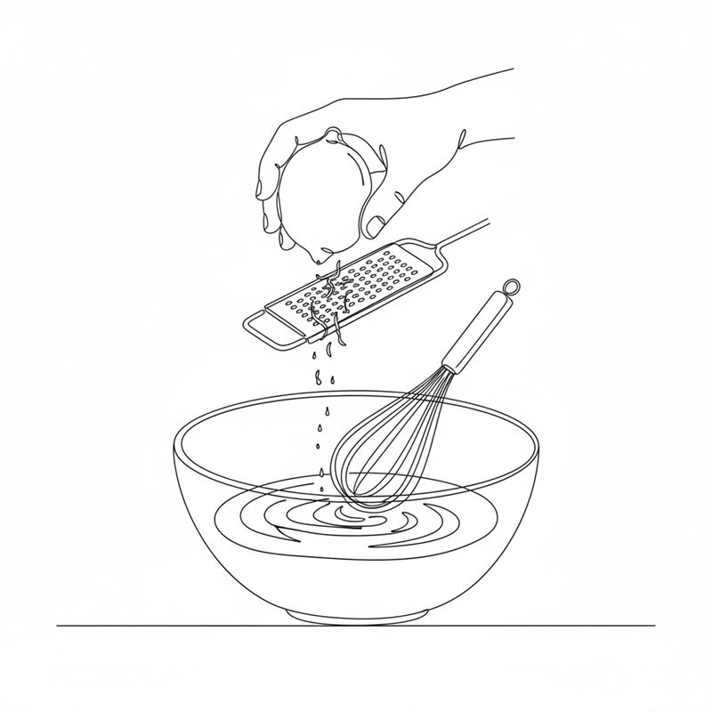 Illustration: dressing till köttbullemacka rörs av crème fraîche med rivet citronskal