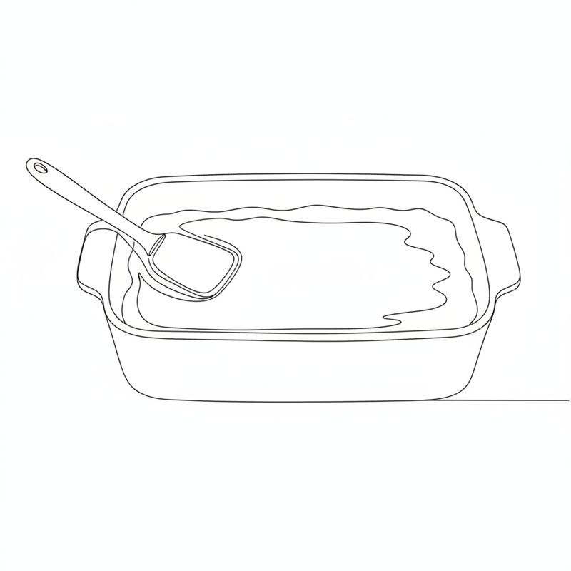 Illustration: en stekspade breder ut ett jämnt lager potatismos i en ugnsform