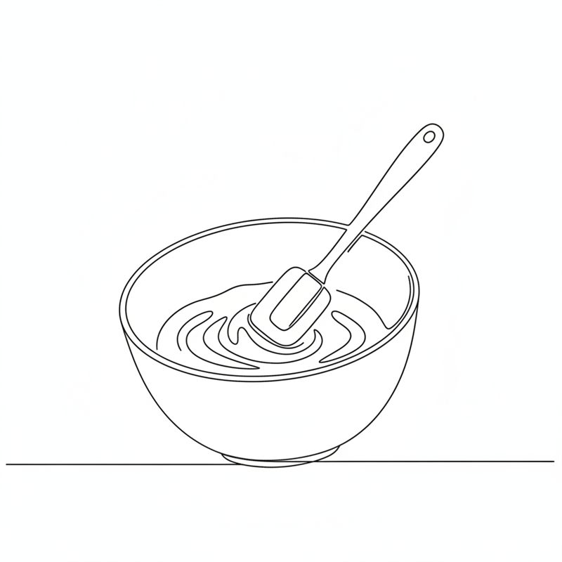 Illustration: en slickepott vänder en ljus smet i en skål